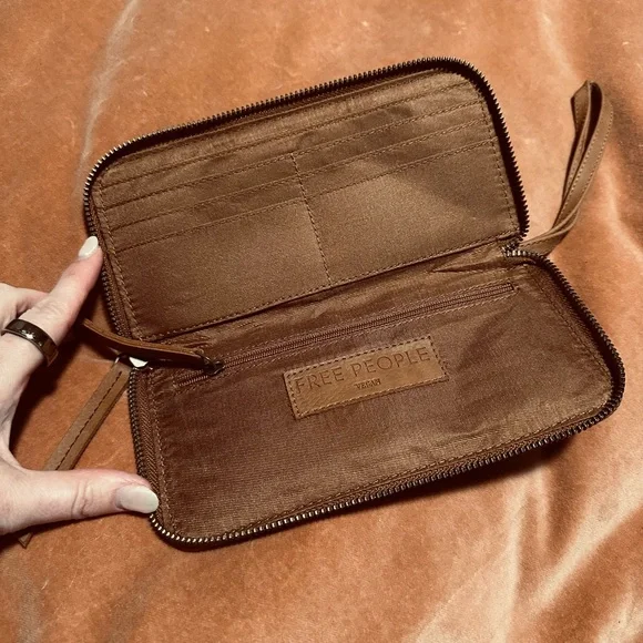 Free People Tan Leather Wristlet Wallet - Picture 3 of 3